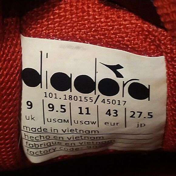 Diadora N92 Cherry Red Men's 9 Wm 11 Running Classic Sneaker - Picture 12 of 12